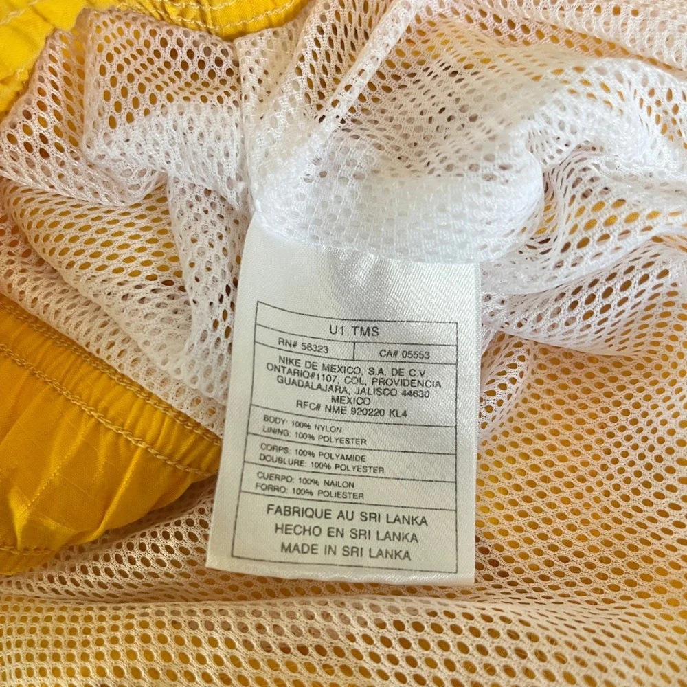 Vintage Nike Swim Trunks Men's Large Yellow Y2K Sportswear Beach Summer Ripstop
